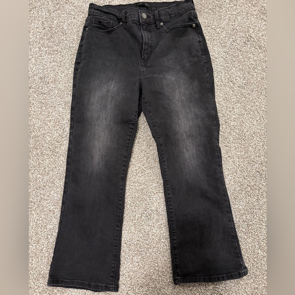 Banana Republic, size 10, black, kick flare cropped jeans